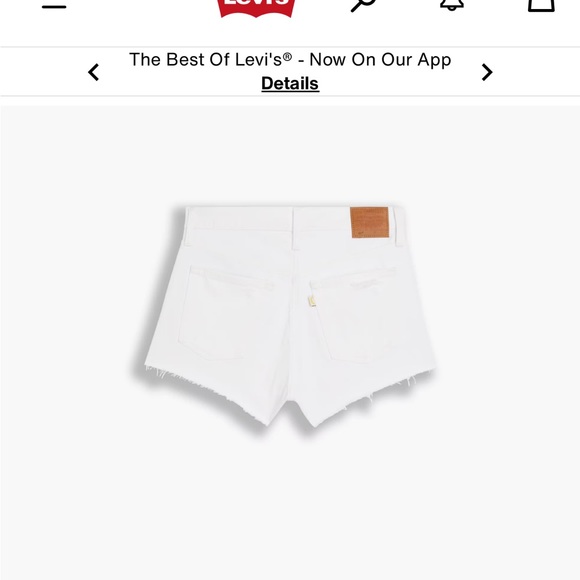 Levi’s 501 White Distressed Denim Short - Picture 1 of 6